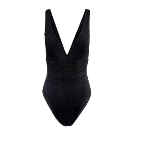 New! Adore Me Melony Contour One Piece Swimsuit Eyelet Jet Black 47350 - Picture 13 of 15
